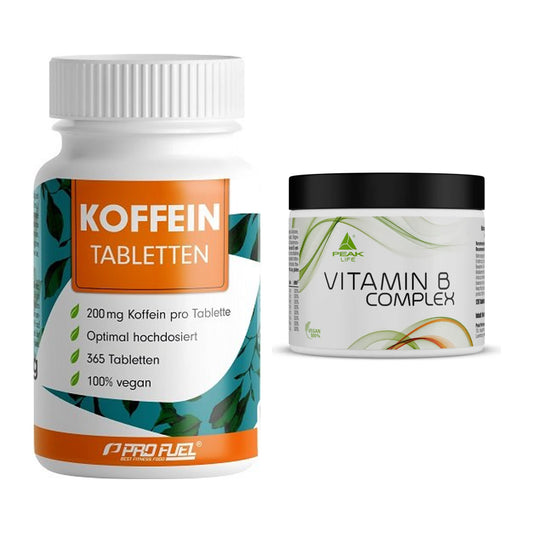 Koffein & B-Vitamine: ProFuel Koffein (200mg) + Peak Vitamin B Complex – alle enthaltenen Artikel