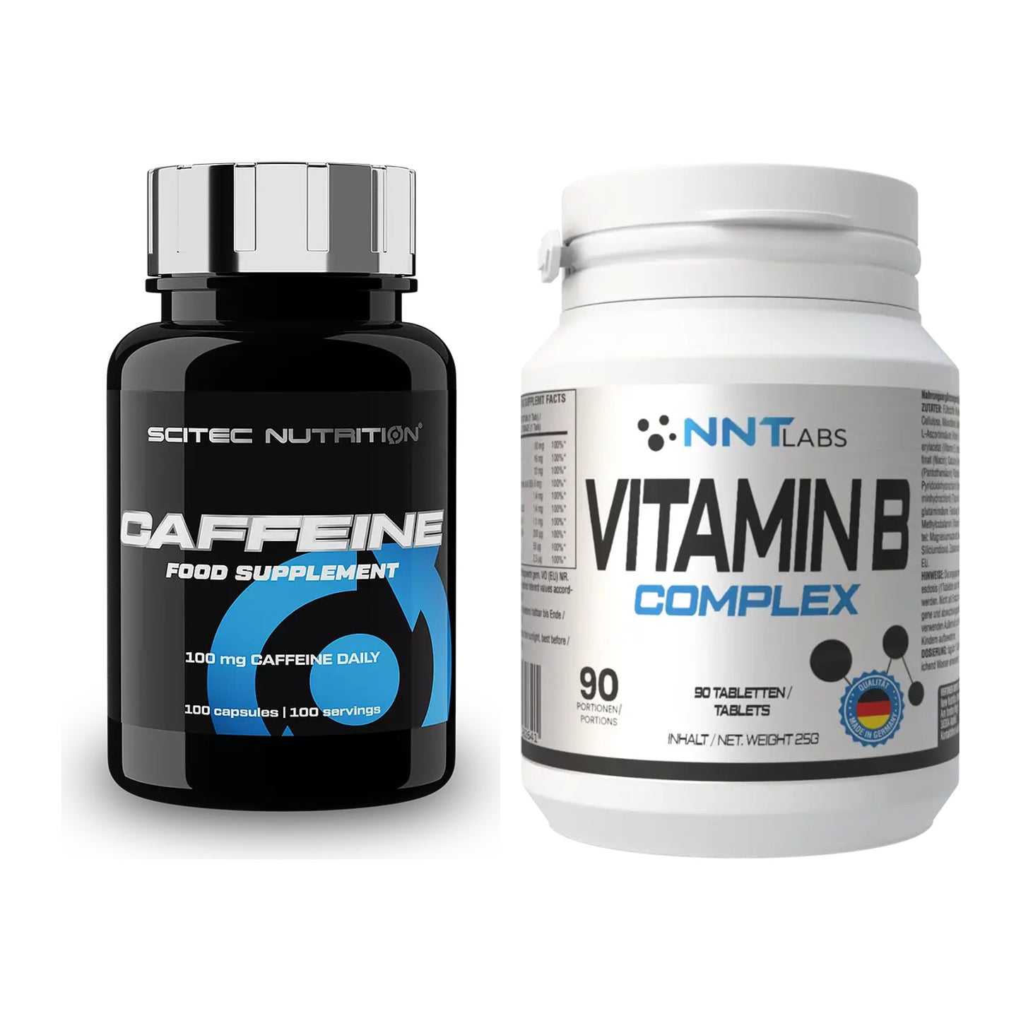 Koffein & B-Vitamine: Scitec Caffeine + NNT Vitamin B Complex – alle enthaltenen Artikel