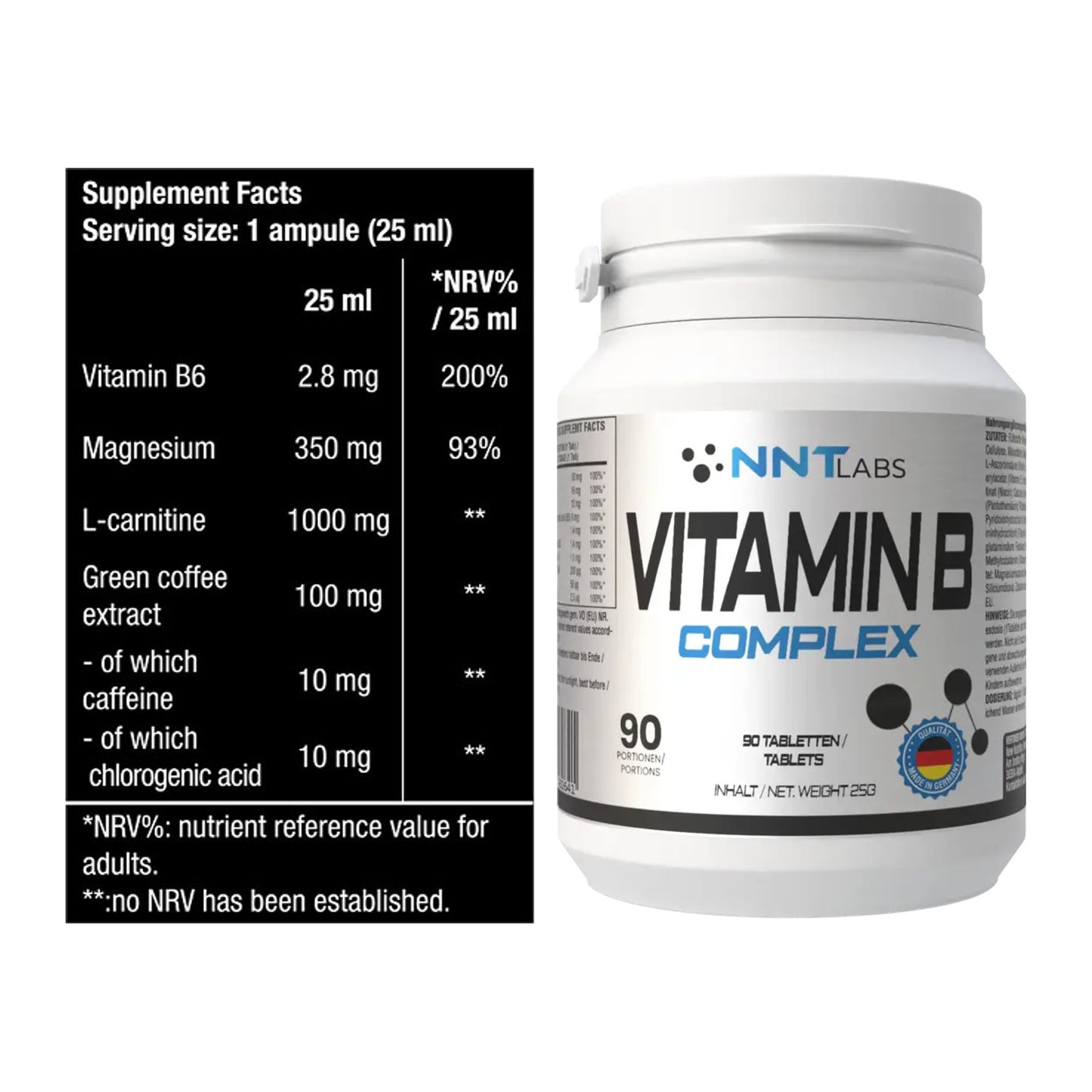 Koffein & B-Vitamine: BioTech Magna Shot + NNT Vitamin B Complex – alle enthaltenen Artikel