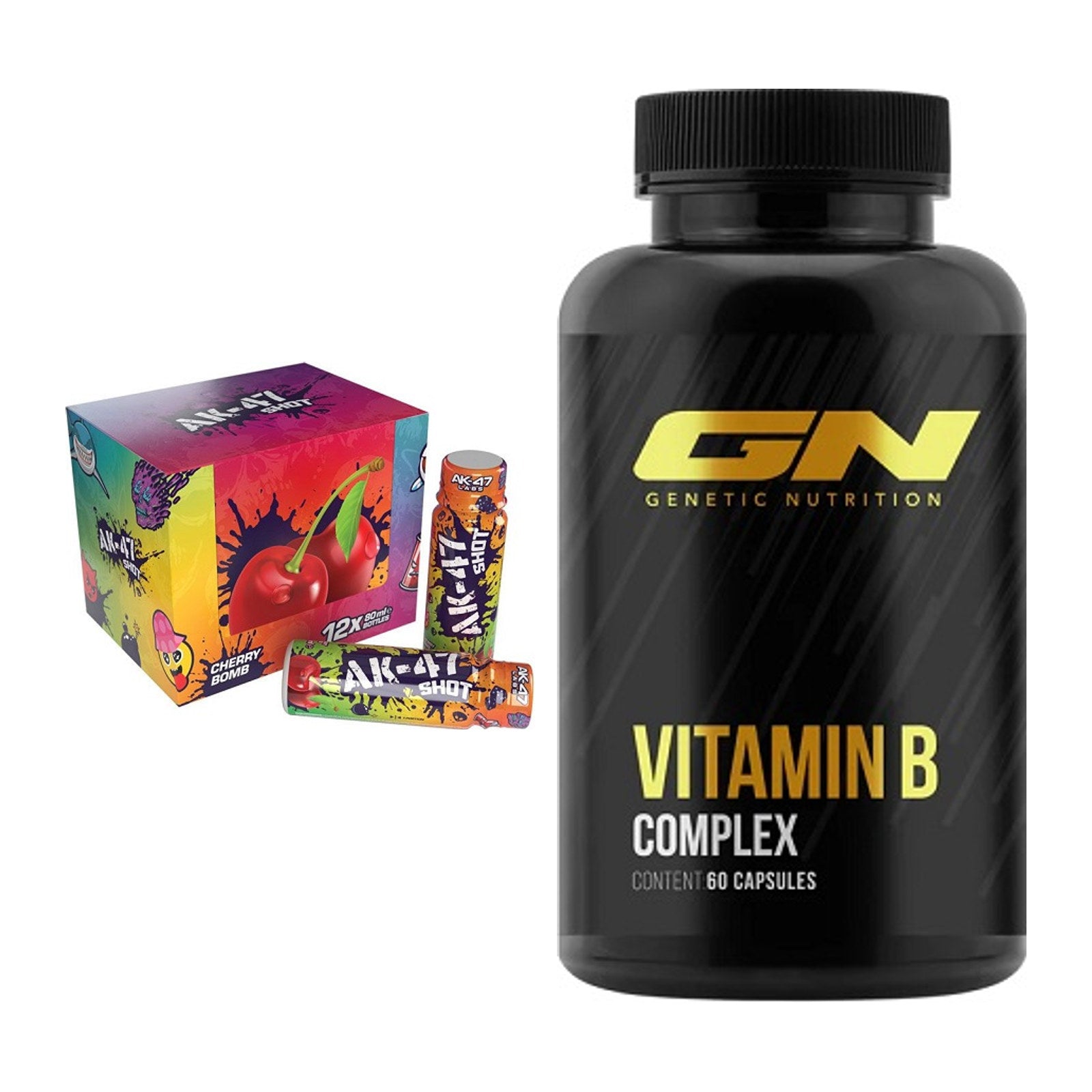 Koffein & B-Vitamine: AK47 Labs AK47 Shots + GN Vitamin B-Complex – alle enthaltenen Artikel