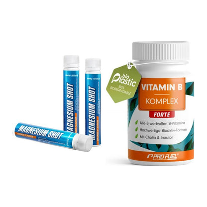 Koffein & B-Vitamine: Body Attack Magnesium + ProFuel Vitamin B – alle enthaltenen Artikel