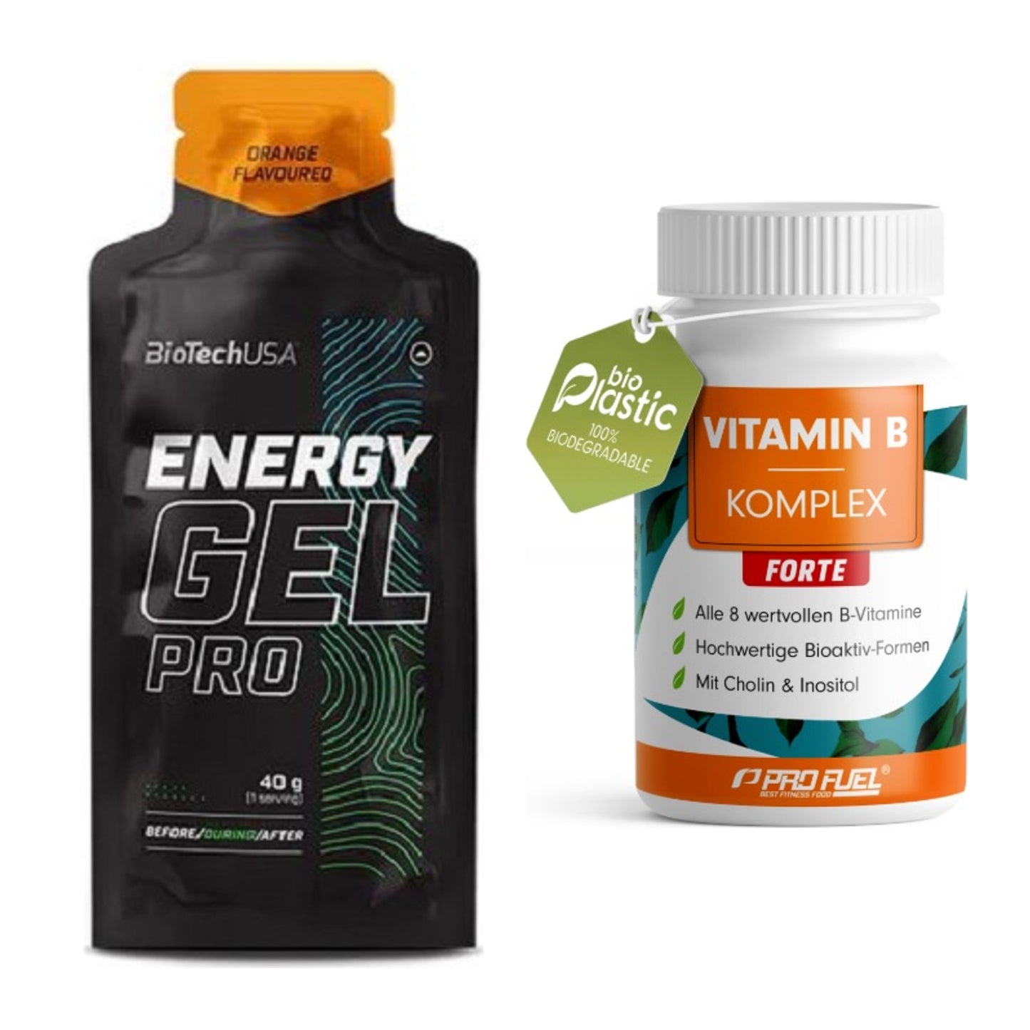Koffein & B-Vitamine: BioTech Energy Gel Pro + ProFuel Vitamin B – alle enthaltenen Artikel