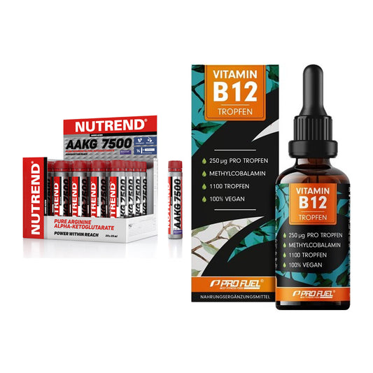 Koffein & B-Vitamine: Nutrend AAKG 7500 + ProFuel Vitamin B12 – alle enthaltenen Artikel