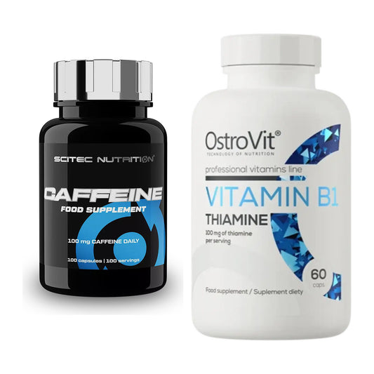 Koffein & B-Vitamine: Scitec Caffeine + Ostrovit Vitamin B1 Thiamine – alle enthaltenen Artikel
