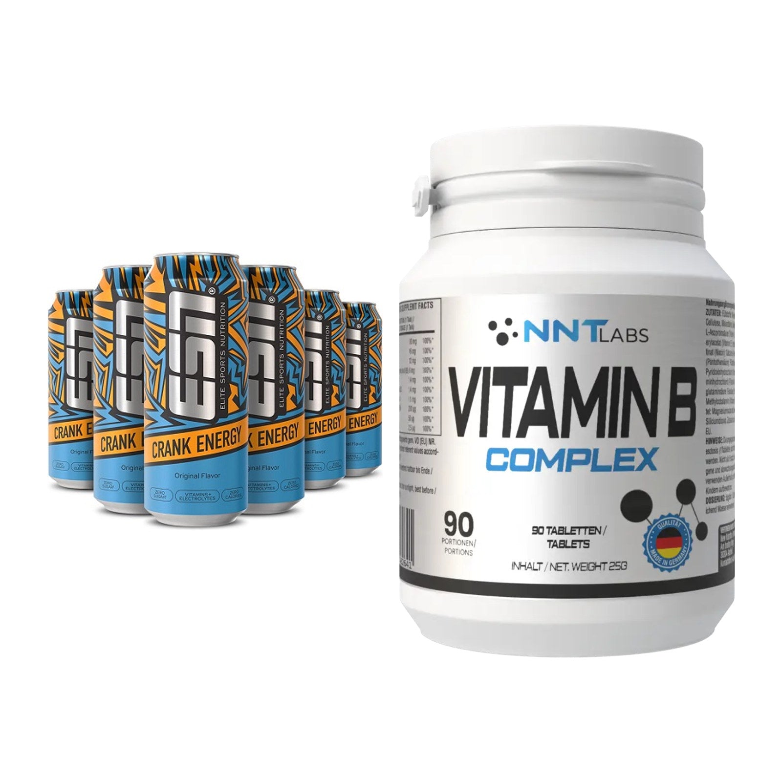 Koffein & B-Vitamine: ESN Crank Energy + NNT Vitamin B Complex – alle enthaltenen Artikel