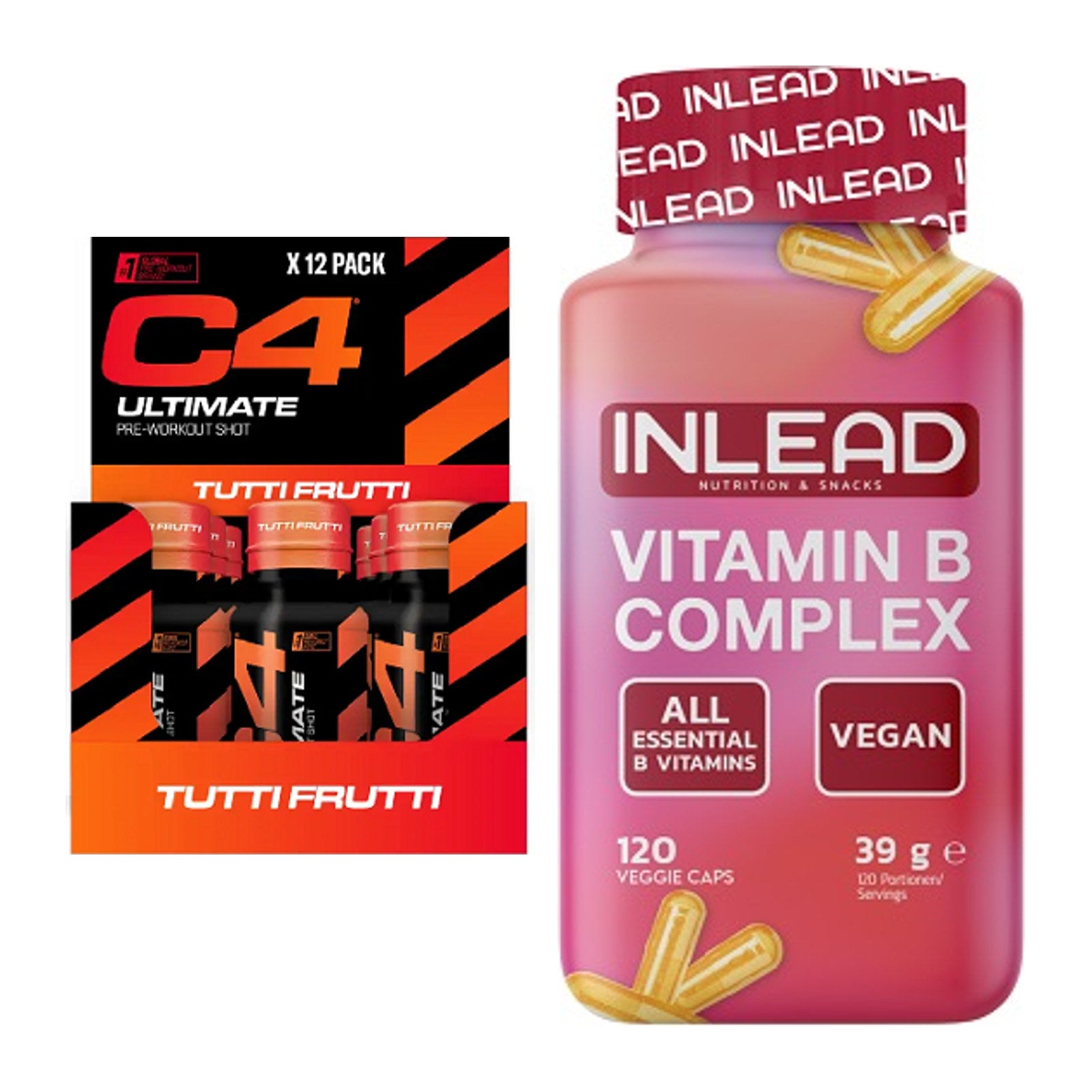 Koffein & B-Vitamine: Cellucor C4 Ultimate + INLEAD Vitamin B – alle enthaltenen Artikel