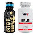 Koffein & B-Vitamine: Kevin Levrone Shaaboom Pump Shot + MST Niacin – alle enthaltenen Artikel
