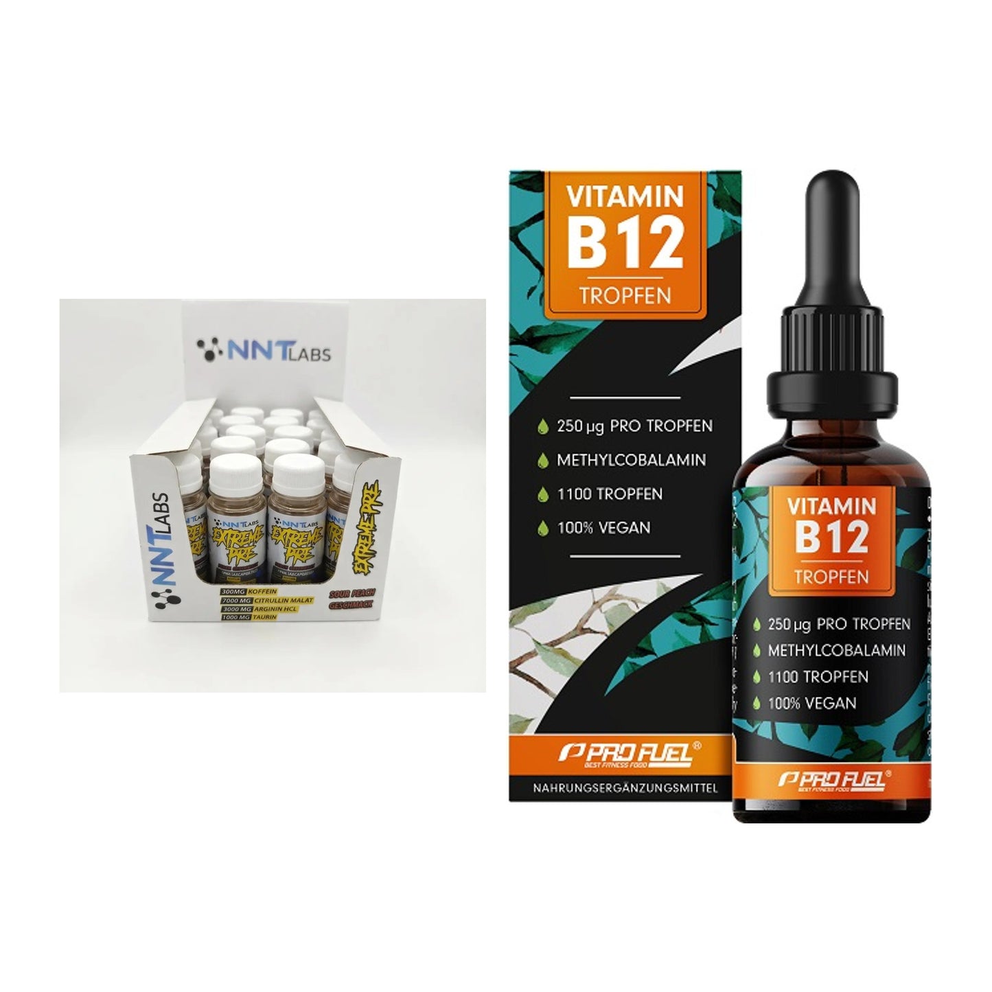 Koffein & B-Vitamine: NNT Extreme Pre-Workou + ProFuel Vitamin B12 – alle enthaltenen Artikel