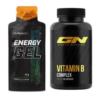 Koffein & B-Vitamine: BioTech Energy Gel + GN Vitamin B-Complex – alle enthaltenen Artikel