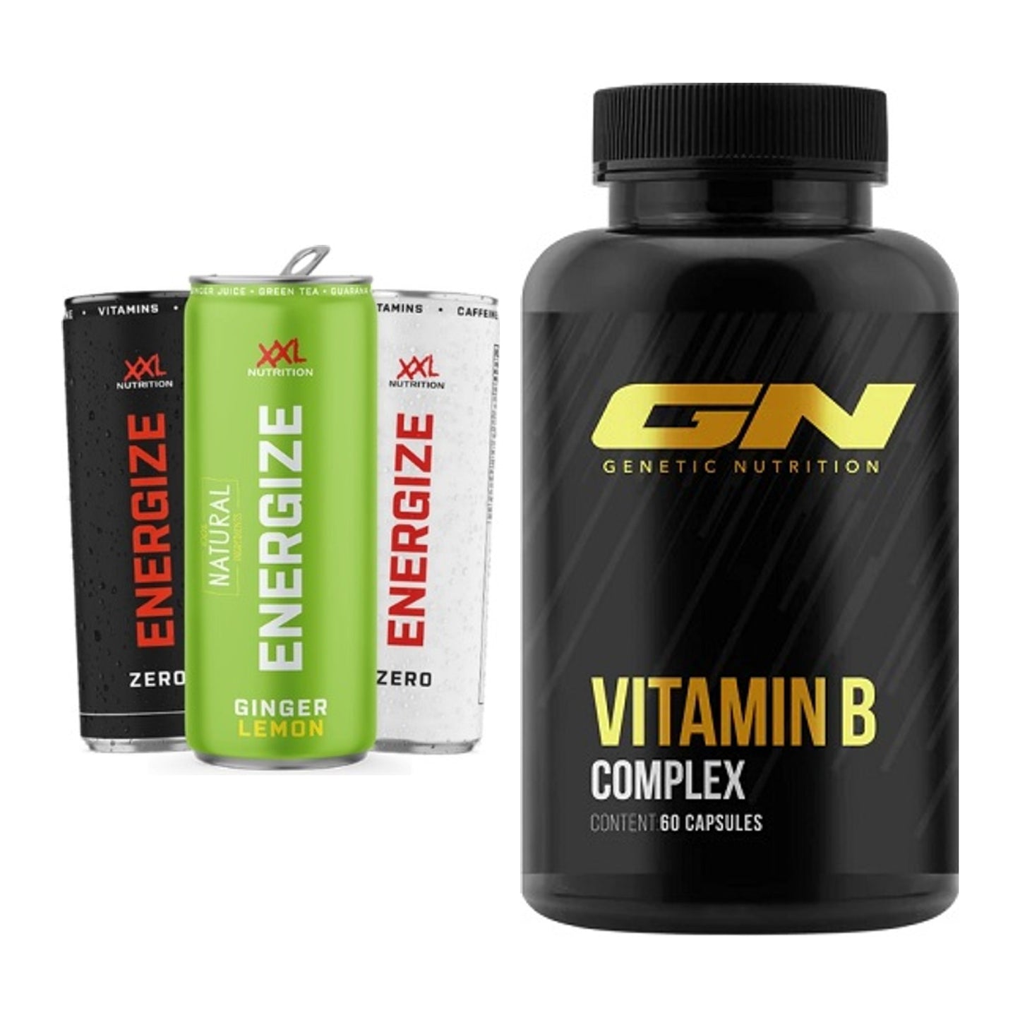 Koffein & B-Vitamine: XXL Nutrition + GN Vitamin B-Complex – alle enthaltenen Artikel