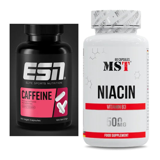 Koffein & B-Vitamine: ESN Caffeine Caps + MST Niacin – alle enthaltenen Artikel