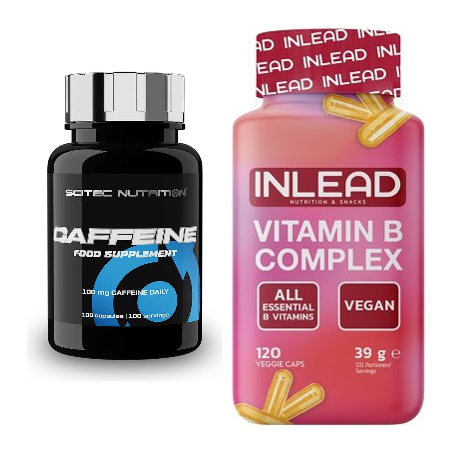 Koffein & B-Vitamine: Scitec Caffeine + INLEAD Vitamin B Complex – alle enthaltenen Artikel
