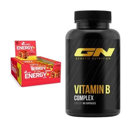 Koffein & B-Vitamine: Olimp Energy+ Bar + GN Vitamin B-Complex – alle enthaltenen Artikel