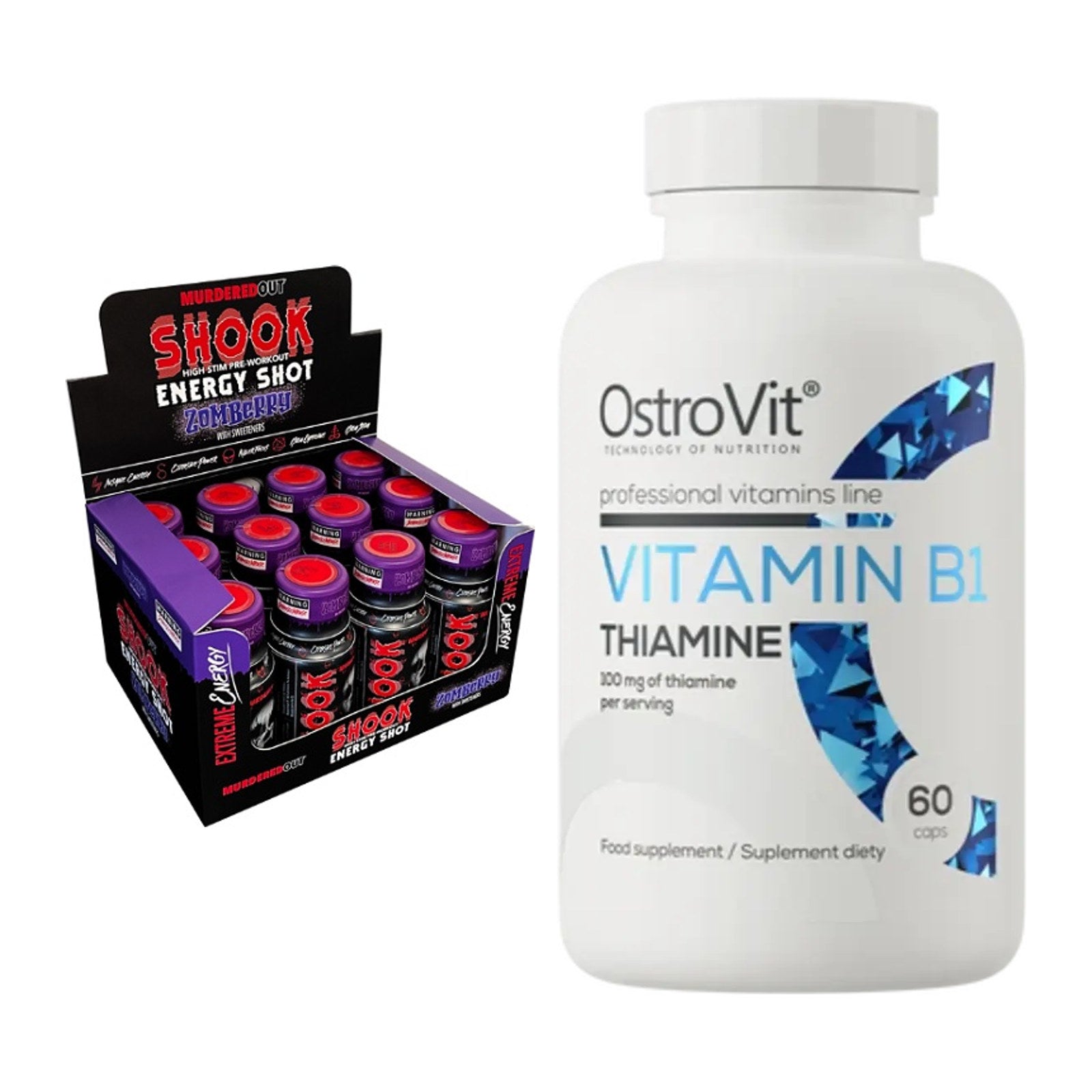 Koffein & B-Vitamine: Murdered Out Shook + Ostrovit Vitamin B1 – alle enthaltenen Artikel