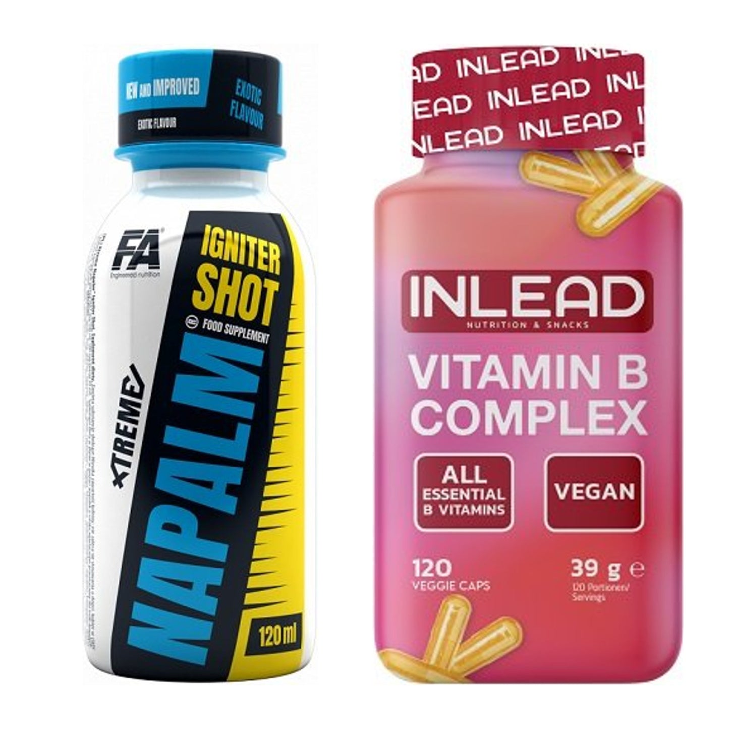 Koffein & B-Vitamine: FA Nutrition Xtreme + INLEAD Vitamin B – alle enthaltenen Artikel
