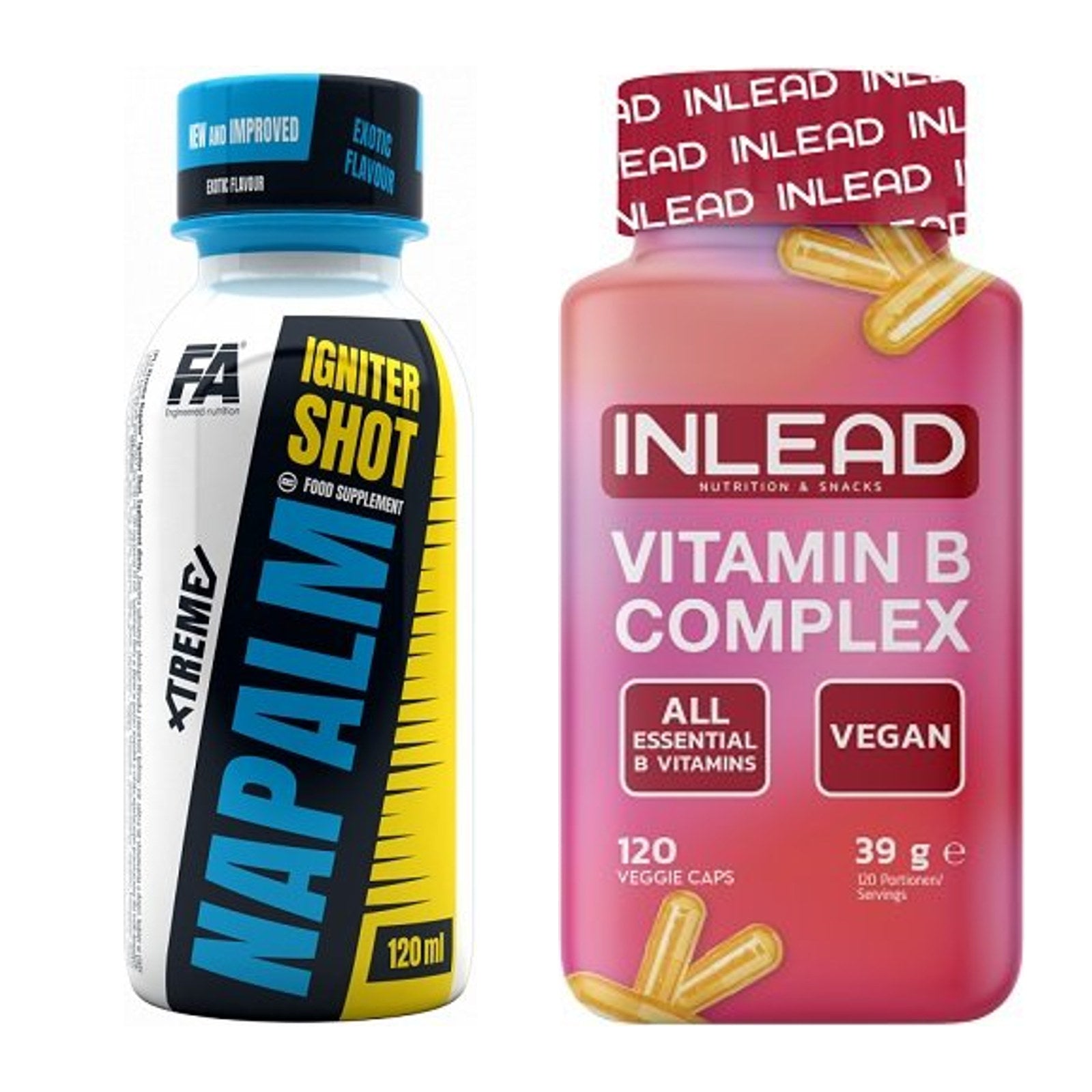 Koffein & B-Vitamine: FA Nutrition Xtreme + INLEAD Vitamin B – alle enthaltenen Artikel