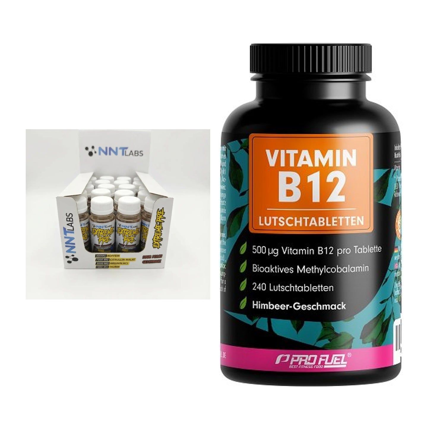 Koffein & B-Vitamine: NNT Extreme Pre-Workou + ProFuel Vitamin B12 – alle enthaltenen Artikel