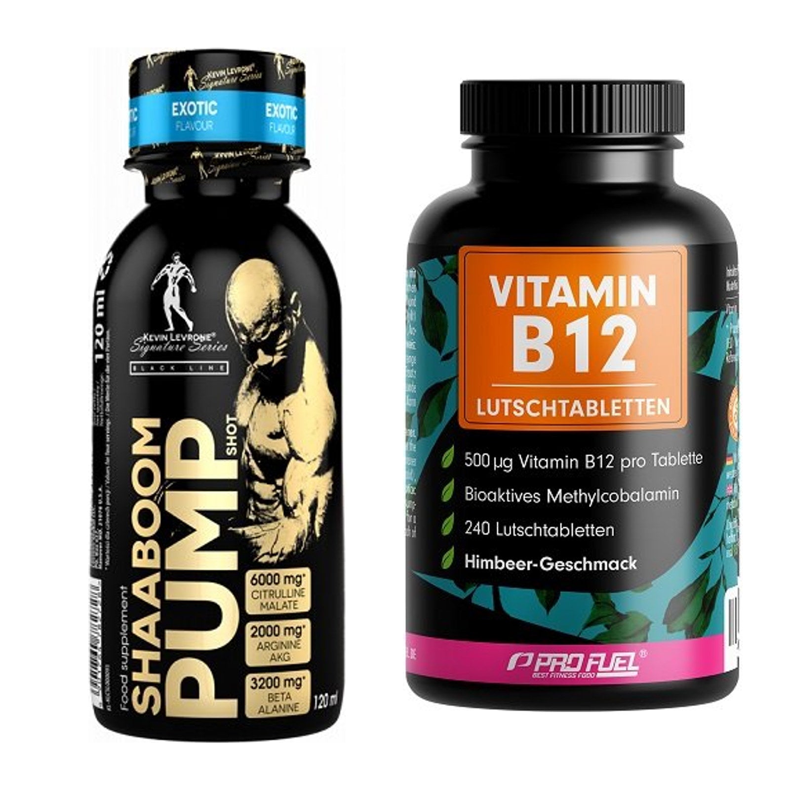Koffein & B-Vitamine: Kevin Levrone Shaaboom + ProFuel Vitamin B12 – alle enthaltenen Artikel