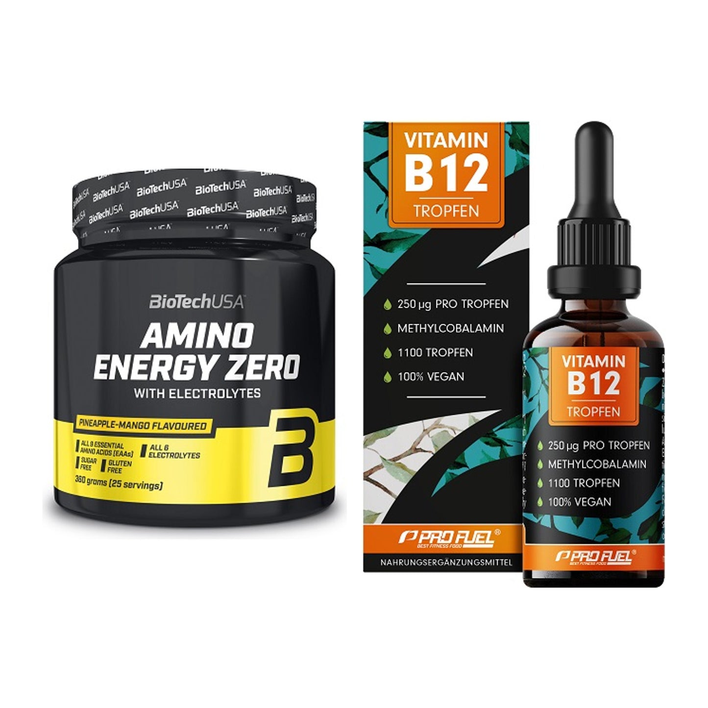 Koffein & B-Vitamine: BioTech Amino Energy + ProFuel Vitamin B12 – alle enthaltenen Artikel