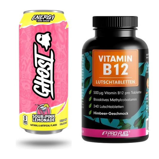 Koffein & B-Vitamine: Ghost Energy 12 x 500 + ProFuel Vitamin B12 – alle enthaltenen Artikel