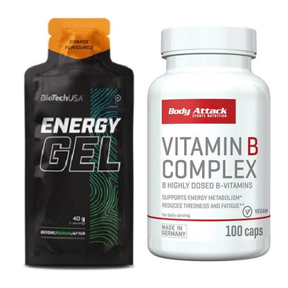 Koffein & B-Vitamine: BioTech Energy Gel + Body Attack Vitamin – alle enthaltenen Artikel