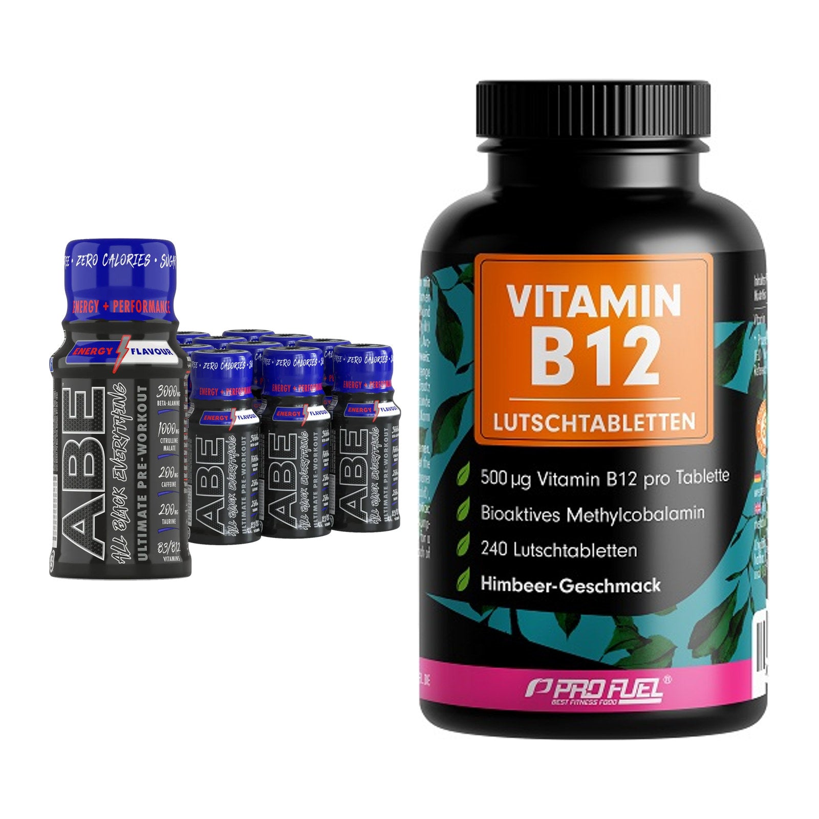 Koffein & B-Vitamine: Applied ABE Pre-Workou + ProFuel Vitamin B12 – alle enthaltenen Artikel