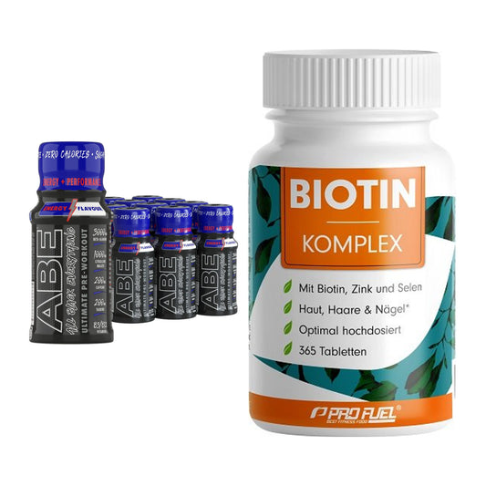 Koffein & B-Vitamine: Applied ABE Pre-Workou + ProFuel BIOTIN Komplex – alle enthaltenen Artikel