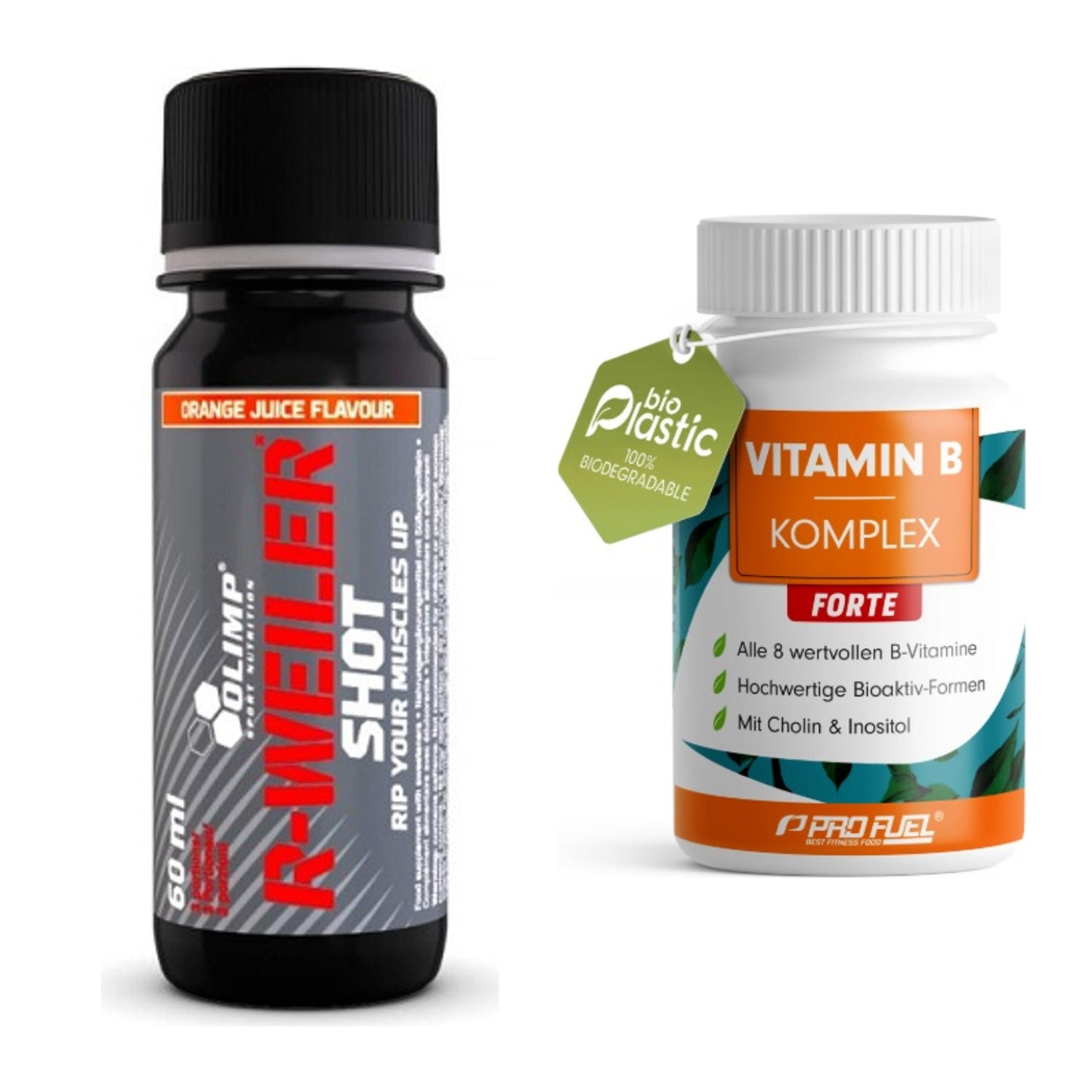 Koffein & B-Vitamine: Olimp R-Weiler Shot + ProFuel Vitamin B – alle enthaltenen Artikel