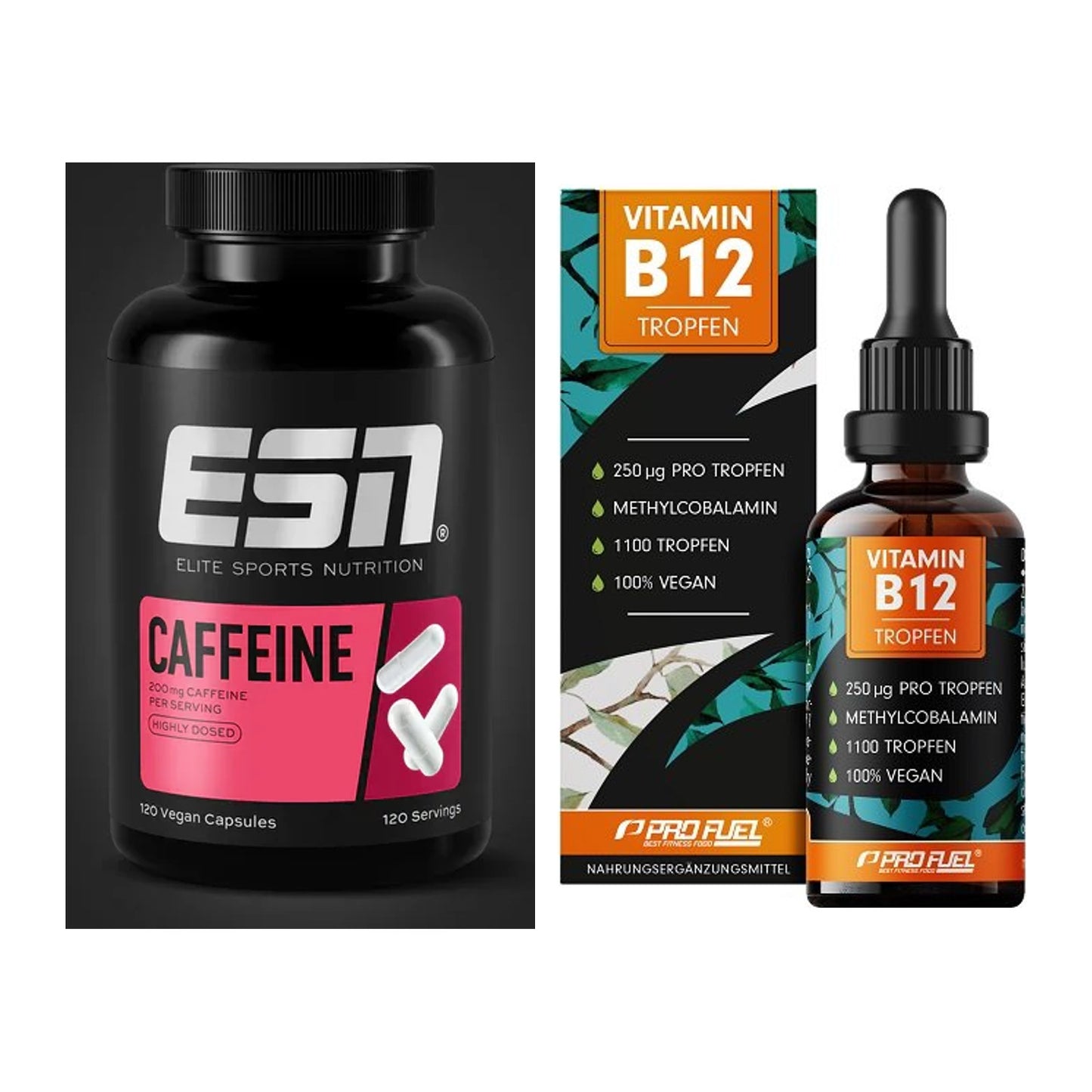 Koffein & B-Vitamine: ESN Caffeine Caps + ProFuel Vitamin B12 – alle enthaltenen Artikel