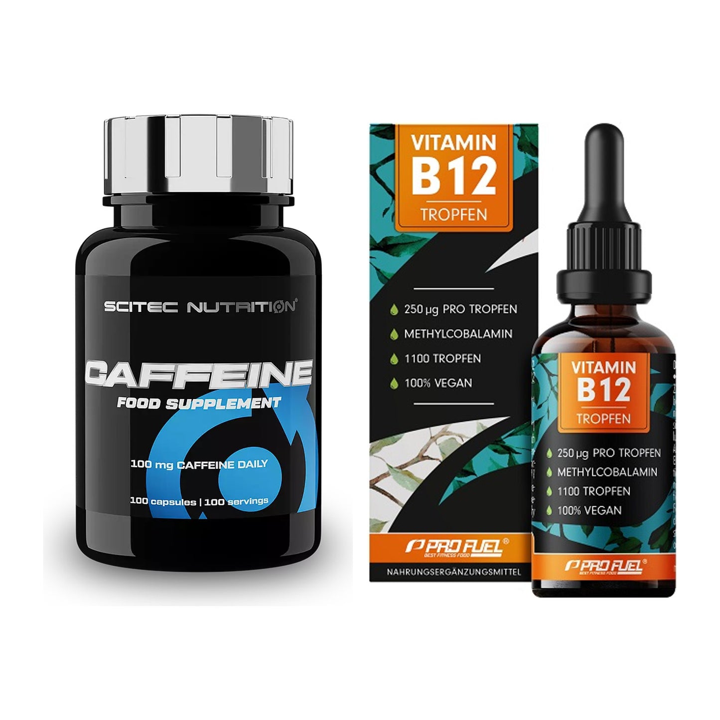 Koffein & B-Vitamine: Scitec Caffeine + ProFuel Vitamin B12 50ml 1800 – alle enthaltenen Artikel