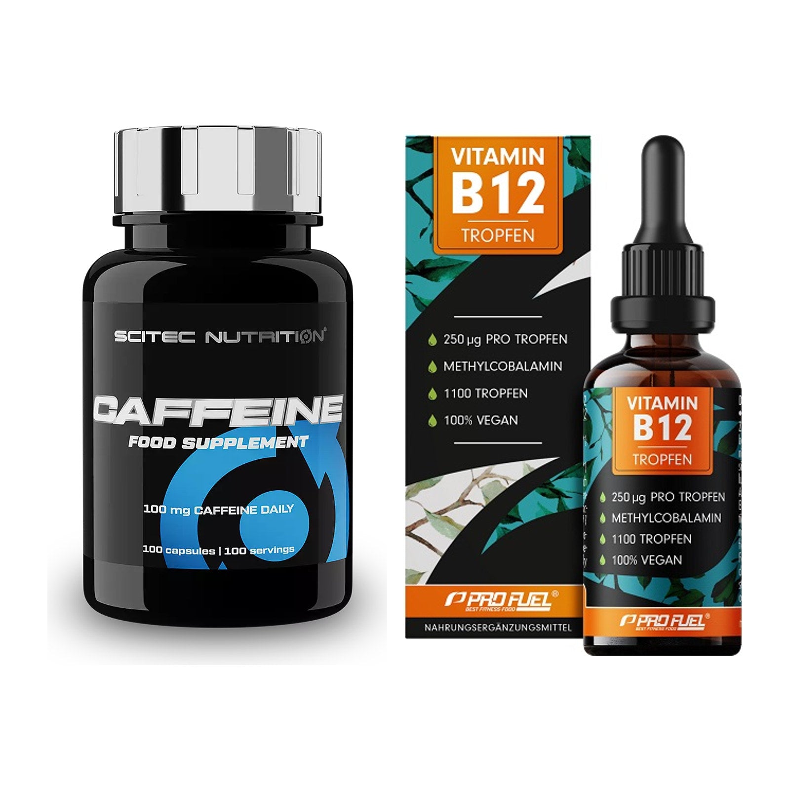 Koffein & B-Vitamine: Scitec Caffeine + ProFuel Vitamin B12 50ml 1800 – alle enthaltenen Artikel