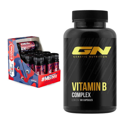 Koffein & B-Vitamine: DY Nutrition M6Teen + GN Vitamin B-Complex – alle enthaltenen Artikel