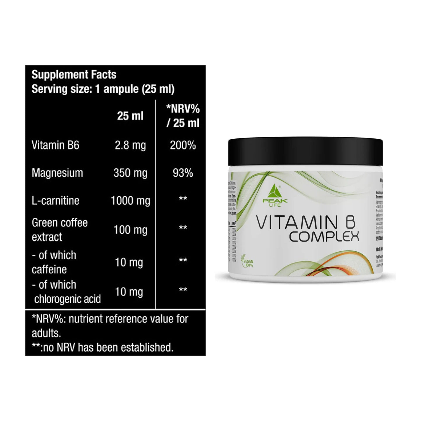 Koffein & B-Vitamine: BioTech Magna Shot + Peak Vitamin B Complex – alle enthaltenen Artikel