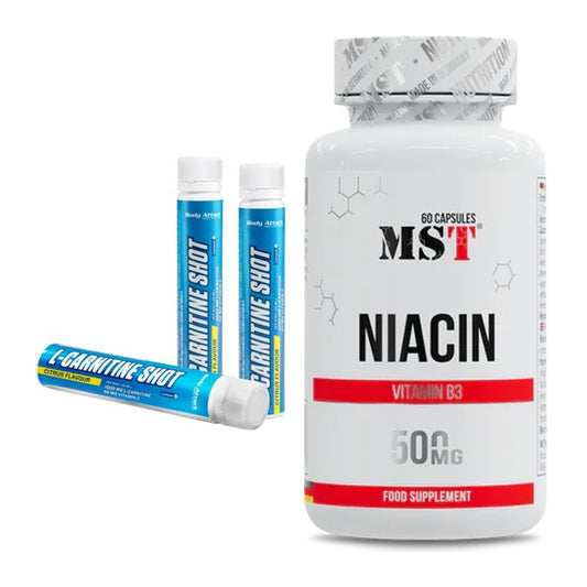 Koffein & B-Vitamine: Body Attack L-Carnitine Shots + MST Niacin – alle enthaltenen Artikel
