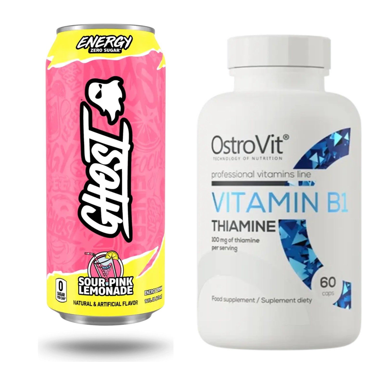 Koffein & B-Vitamine: Ghost Energy + Ostrovit Vitamin B1 Thiamine – alle enthaltenen Artikel