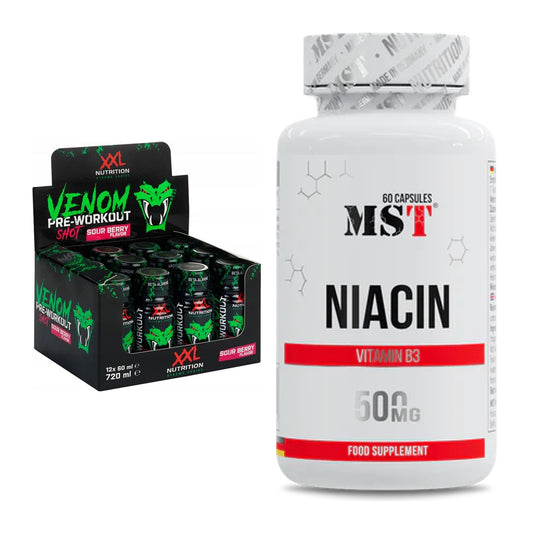 Koffein & B-Vitamine: XXL Nutrition Venom Shot + MST Niacin – alle enthaltenen Artikel