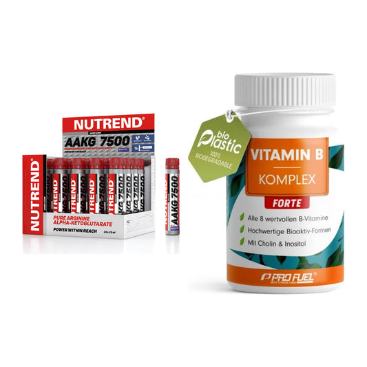 Kofein a vitamíny B: Nutrend AAKG 7500 + ProFuel vitamín B – všechny položky v ceně