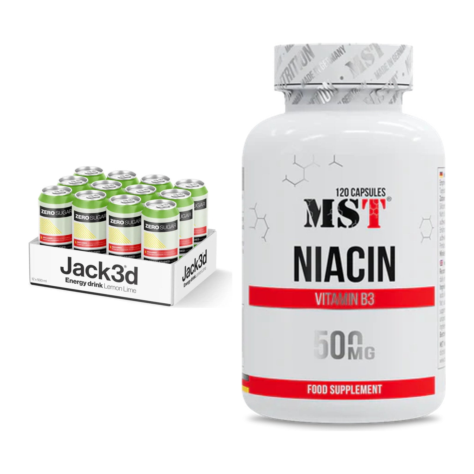 Koffein & B-Vitamine: USP Labs Jack3d Energy + MST Niacin – alle enthaltenen Artikel