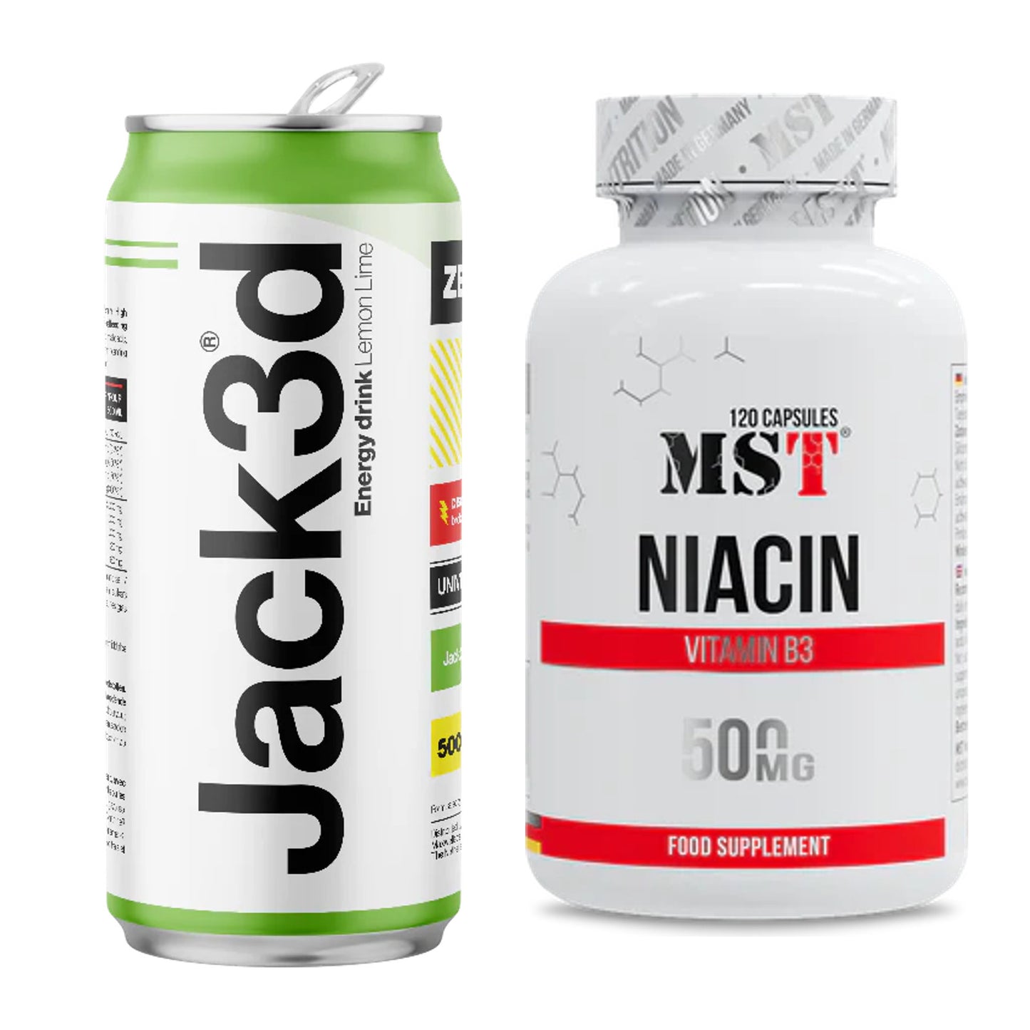 Koffein & B-Vitamine: USP Labs Jack3d Energy EINZELNE + MST Niacin – alle enthaltenen Artikel
