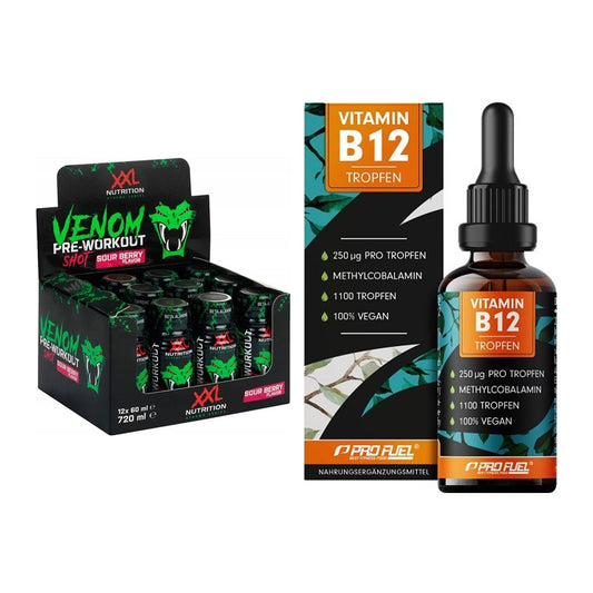 Koffein & B-Vitamine: XXL Nutrition Venom + ProFuel Vitamin B12 – alle enthaltenen Artikel