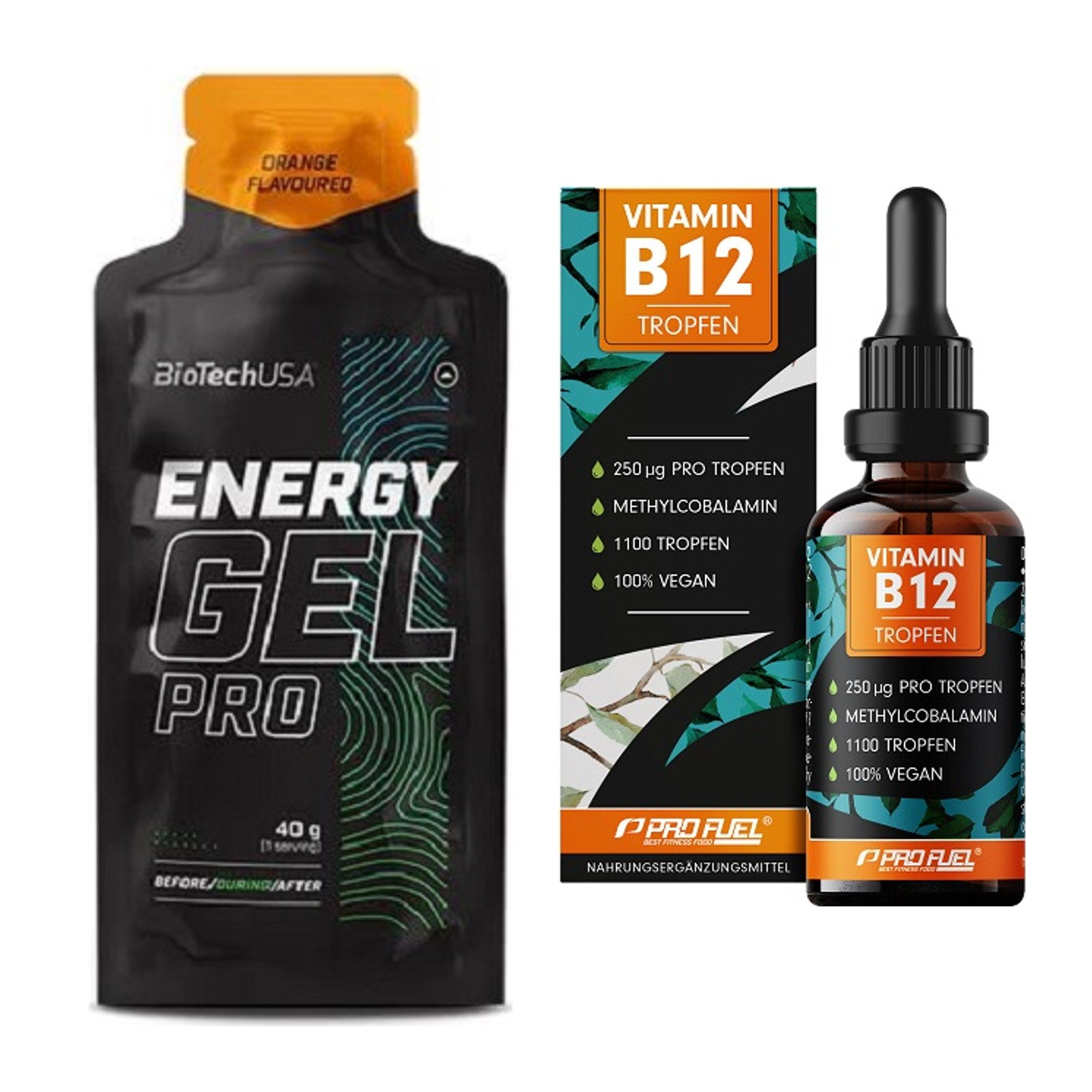 Koffein & B-Vitamine: BioTech Energy Gel Pro + ProFuel Vitamin B12 – alle enthaltenen Artikel