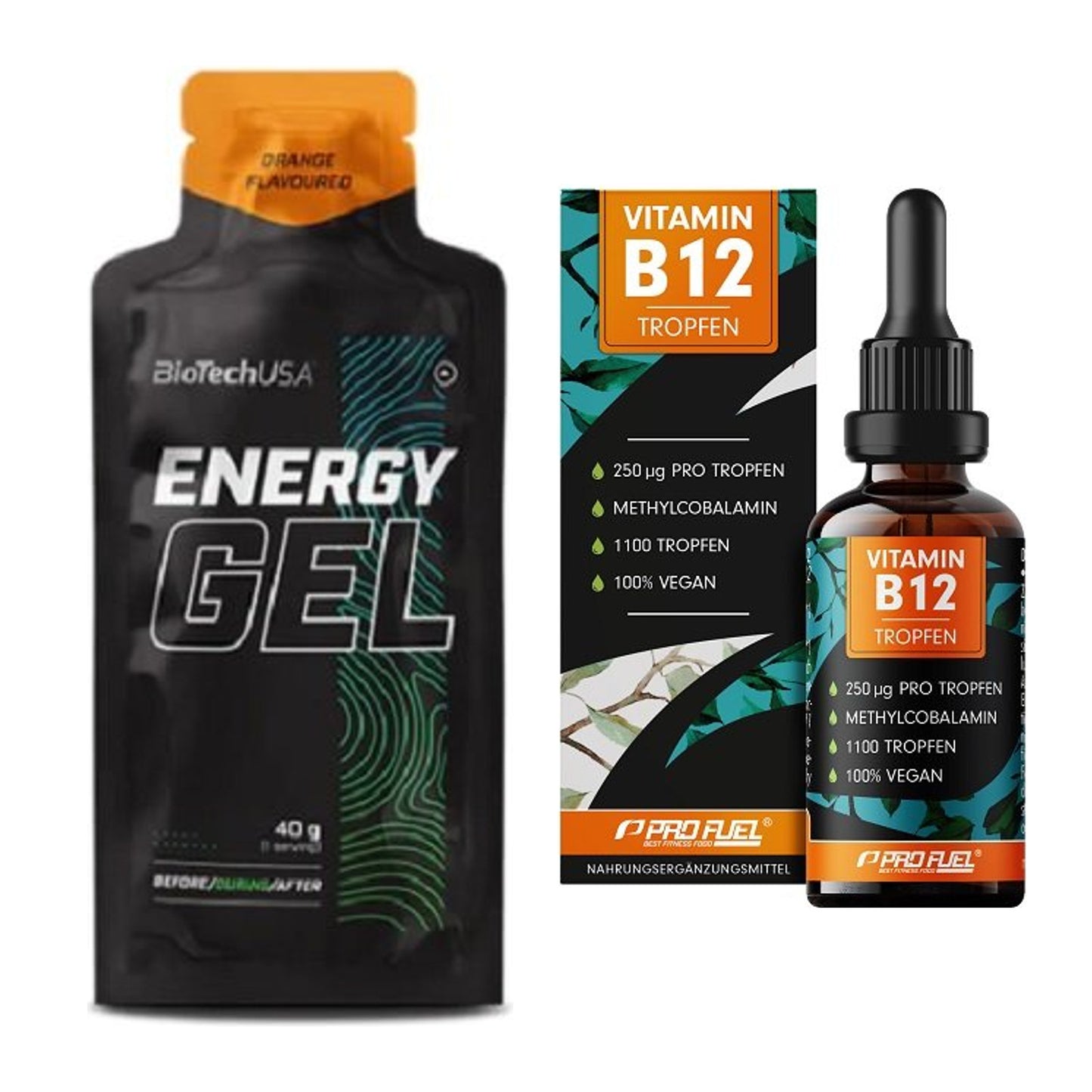Koffein & B-Vitamine: BioTech Energy Gel + ProFuel Vitamin B12 – alle enthaltenen Artikel