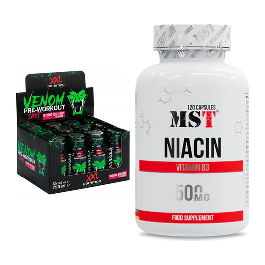 Koffein & B-Vitamine: XXL Nutrition Venom Shot + MST Niacin – alle enthaltenen Artikel