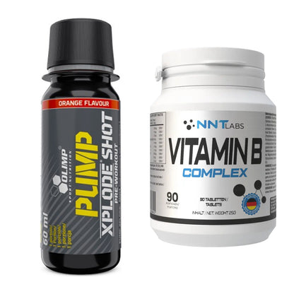 Koffein & B-Vitamine: Olimp Pump Xplode Shot + NNT Vitamin B Complex – alle enthaltenen Artikel