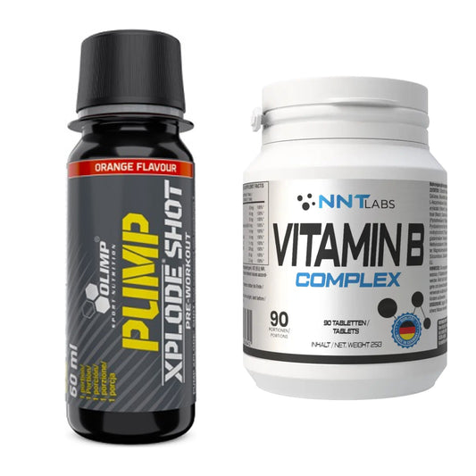 Koffein & B-Vitamine: Olimp Pump Xplode Shot + NNT Vitamin B Complex – alle enthaltenen Artikel