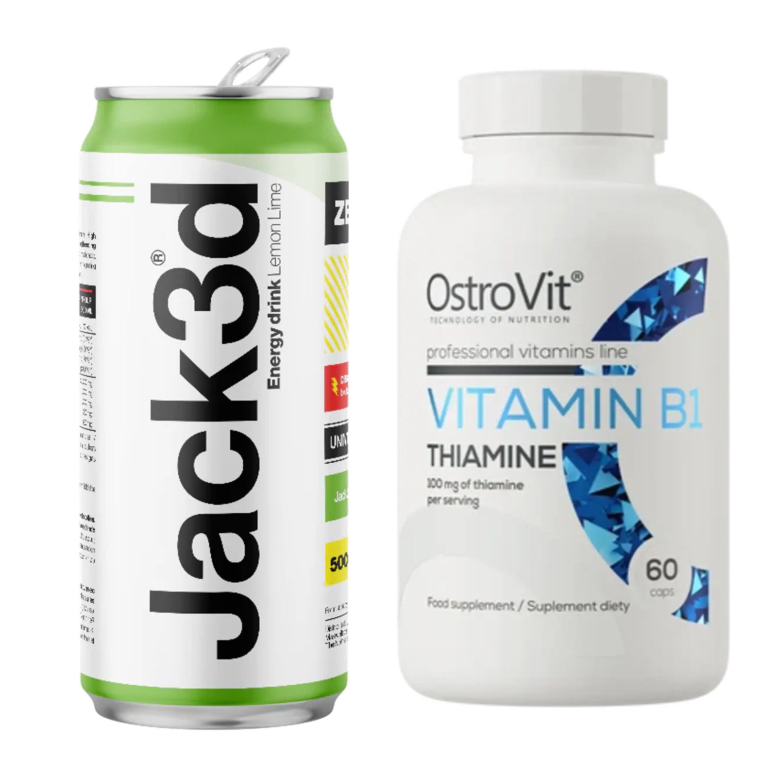 Koffein & B-Vitamine: USP Labs Jack3d Energy + Ostrovit Vitamin B1 – alle enthaltenen Artikel