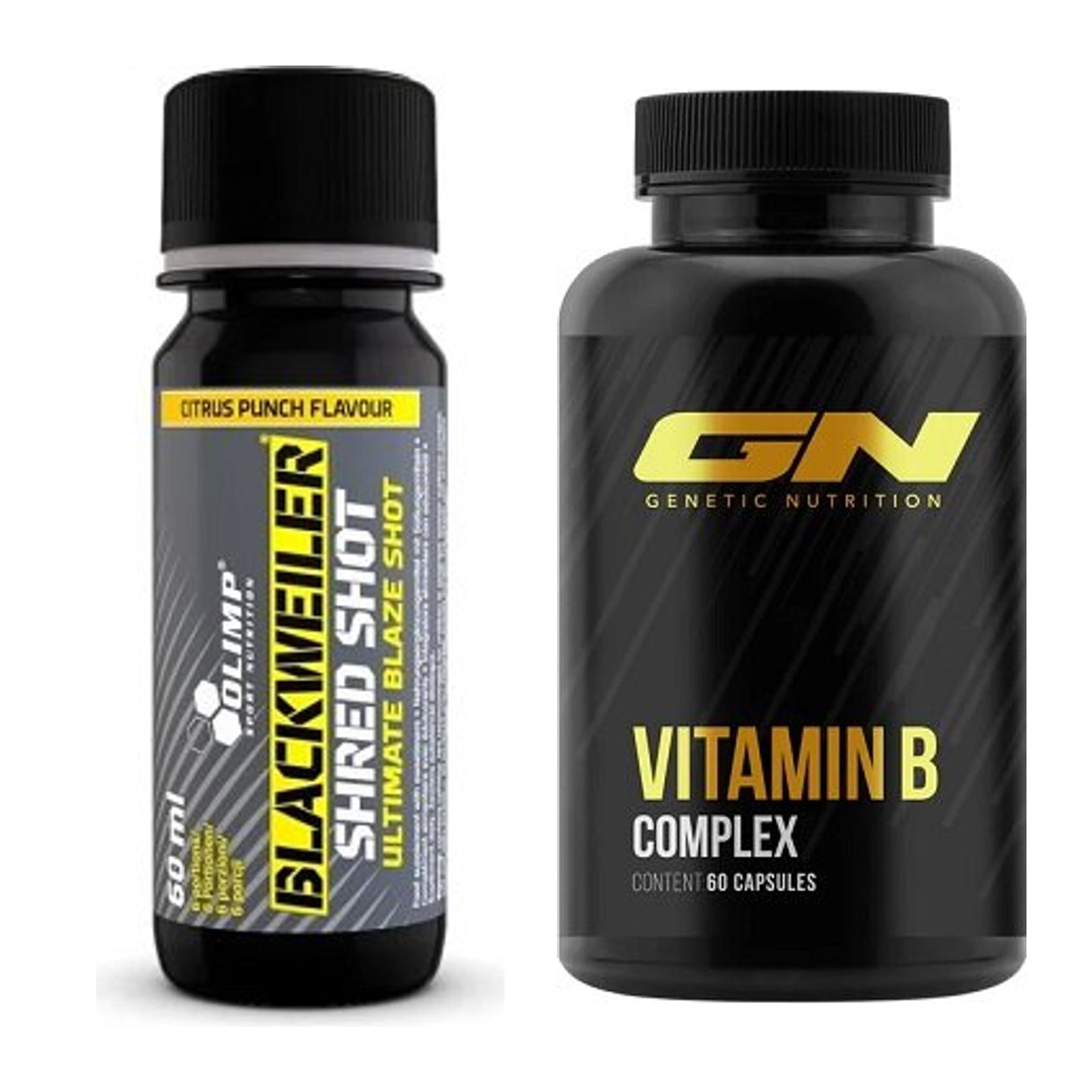 Koffein & B-Vitamine: Olimp Blackweiler + GN Vitamin B-Complex – alle enthaltenen Artikel