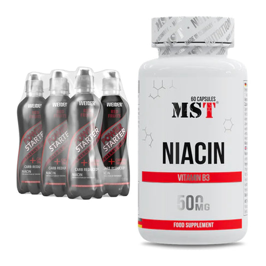Koffein & B-Vitamine: Weider Power Starter Energy Drink + MST Niacin – alle enthaltenen Artikel