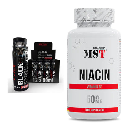 Koffein & B-Vitamine: Activlab Black Wolf Preworkout + MST Niacin – alle enthaltenen Artikel