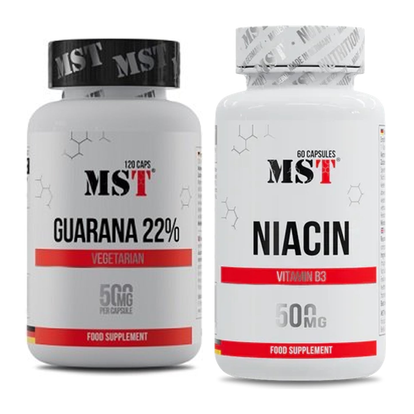 MST Koffein & B-Vitamine: Guarana 22% + Niacin – alle enthaltenen Artikel